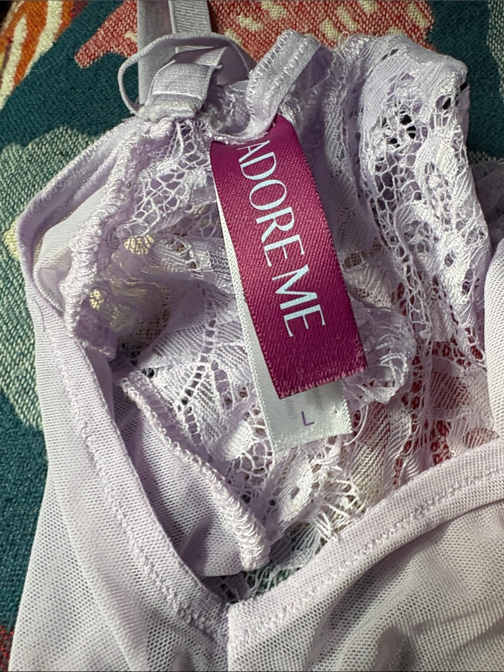 Adore Me Lavender Lace Bandeau Bralette - Picture 3 of 10